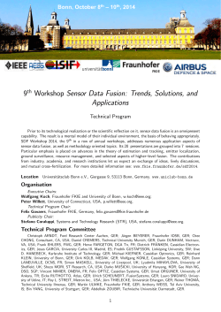 9 Workshop Sensor Data Fusion: Trends, Solutions, and Applications Bonn, October 8