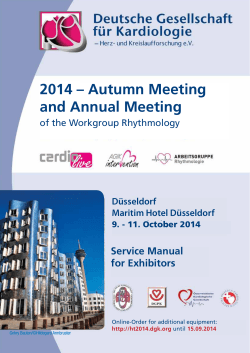 2014 – Autumn Meeting and Annual Meeting Service Manual for Exhibitors