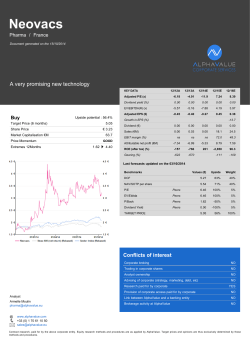 Neovacs A very promising new technology Pharma /