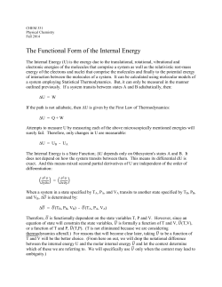 The Functional Form of the Internal Energy