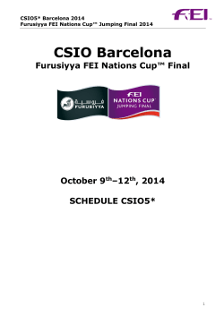 CSIO Barcelona Furusiyya FEI Nations Cup™ Final October 9 –12
