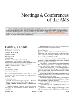 Meetings &amp; Conferences of the AMS