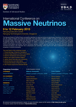 Massive Neutrinos International Conference on 9 to 12 February 2015