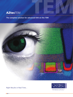 TEM AZtec The complete solution for advanced EDS on the TEM 5 nm