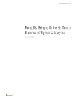 MongoDB: Bringing Online Big Data to Business Intelligence &amp; Analytics October 2014