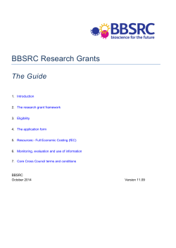 BBSRC Research Grants The Guide