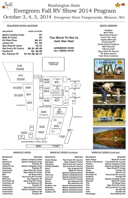 Evergreen Fall RV Show 2014 Program October 3, 4, 5, 2014