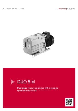 DUO 5 M Dual-stage, rotary vane pumps with a pumping /h: