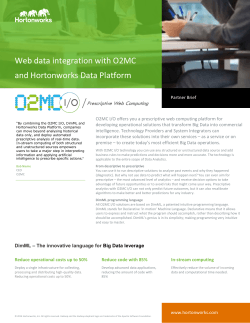 Web data integration with O2MC and Hortonworks Data Platform