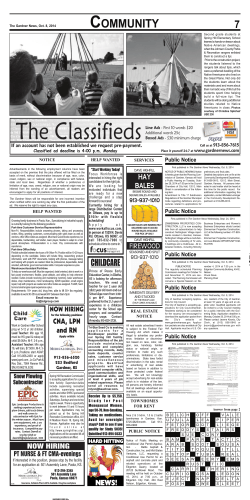 The Classifieds C OMMUNITY 7