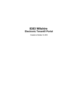8383 Wilshire Electronic Tenant&reg; Portal Created on October 14, 2014