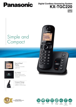 Simple and Compact KX-TGC220 Digital Cordless Answering System