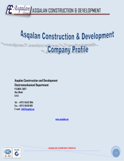 ASQALAN CONSTRUCTION &amp; DEVELOPMENT  Asqalan Construction and Development Electromechanical Department