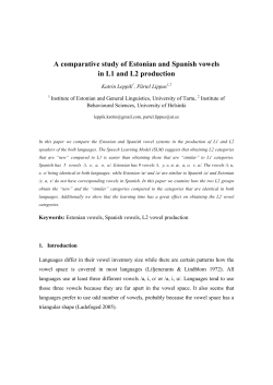A comparative study of Estonian and Spanish vowels