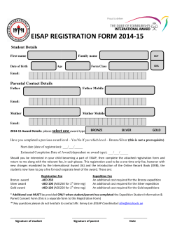EISAP REGISTRATION REGISTRATION FORM 2014 2014-15 Student Details