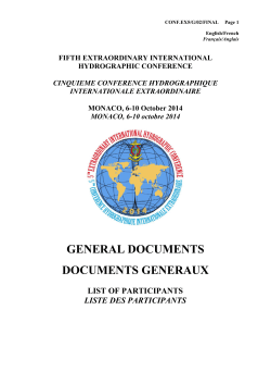 GENERAL DOCUMENTS DOCUMENTS GENERAUX  LIST OF PARTICIPANTS
