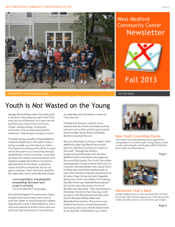 Newsletter Fall 2013 West Medford Community Center