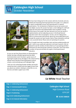 Calderglen High School October Newsletter