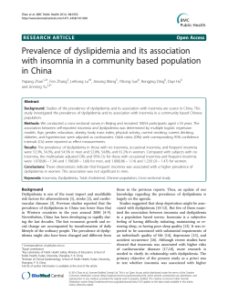Prevalence of dyslipidemia and its association in China