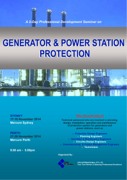 GENERATOR &amp; POWER STATION PROTECTION