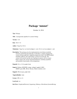 Package ‘mmnet’ October 14, 2014