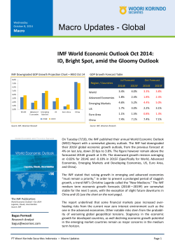 Macro Updates - Global IMF World Economic Outlook Oct 2014: Macro