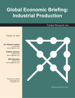 Global Economic Briefing: Industrial Production Yardeni Research, Inc. October 14, 2014