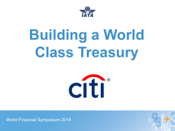 Building a World Class Treasury World Financial Symposium 2014