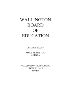 WALLINGTON BOARD OF EDUCATION