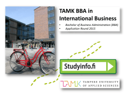 TAMK BBA in International Business • Bachelor of Business Administration (BBA)