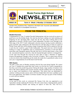 NEWSLETTER  Model Farms High School