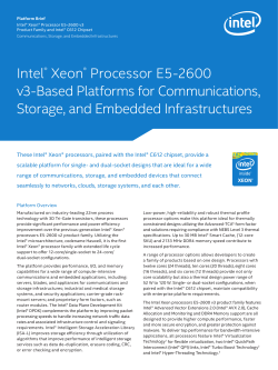 Intel Xeon Processor E5-2600 v3-Based Platforms for Communications,