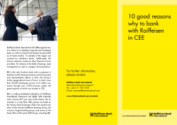 10 good reasons why to bank with Raiffeisen in CEE