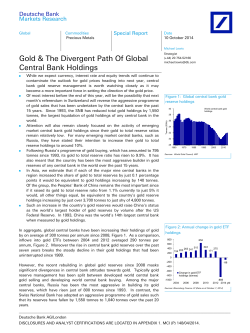 Gold &amp; The Divergent Path Of Global Central Bank Holdings Deutsche Bank