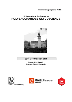 POLYSACCHARIDES-GLYCOSCIENCE  Preliminary program, 08.10.14 22