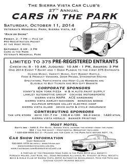 CARS in the PARK PRE-REGISTERED ENTRANTS LIMITED TO 375