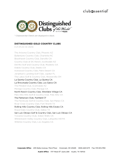 DISTINGUISHED GOLD COUNTRY CLUBS