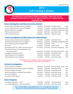 2014 Full Training Calendar