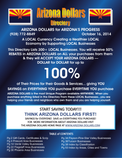 ARIZONA DOLLARS for ARIZONA’S PROGRESS