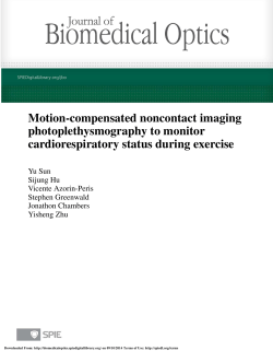 Motion-compensated noncontact imaging photoplethysmography to monitor cardiorespiratory status during exercise