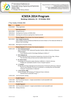 ICSEEA 2014 Program Bandung, Indonesia, 14 – 15 October 2014