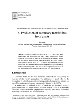 6. Production of secondary metabolites from plants