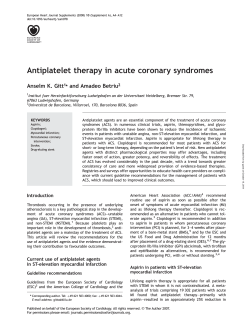 Antiplatelet therapy in acute coronary syndromes Anselm K. Gitt and Amadeo Betriu *