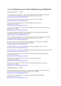 A List of Original Research Articles Published in Journal BIOMATH