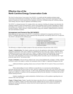 Effective Use of the North Carolina Energy Conservation Code