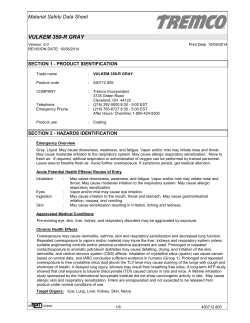 VULKEM 350-R GRAY Material Safety Data Sheet SECTION 1 - PRODUCT IDENTIFICATION