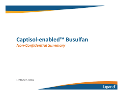 Captisol‐enabled™ Busulfan Non‐Confidential Summary October 2014