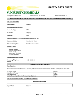 SAFETY DATA SHEET  1. IDENTIFICATION OF THE SUBSTANCE/PREPARATION AND THE COMPANY/UNDERTAKING
