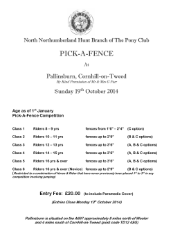 PICK-A-FENCE Pallinsburn, Cornhill-on-Tweed Sunday 19 October 2014