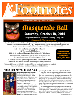 Footnote Masquerade Ball Saturday, October18, 2014